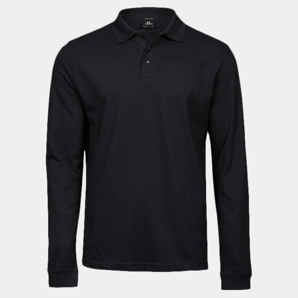 Luxury stretch long sleeve polo (1406) Thumbnail