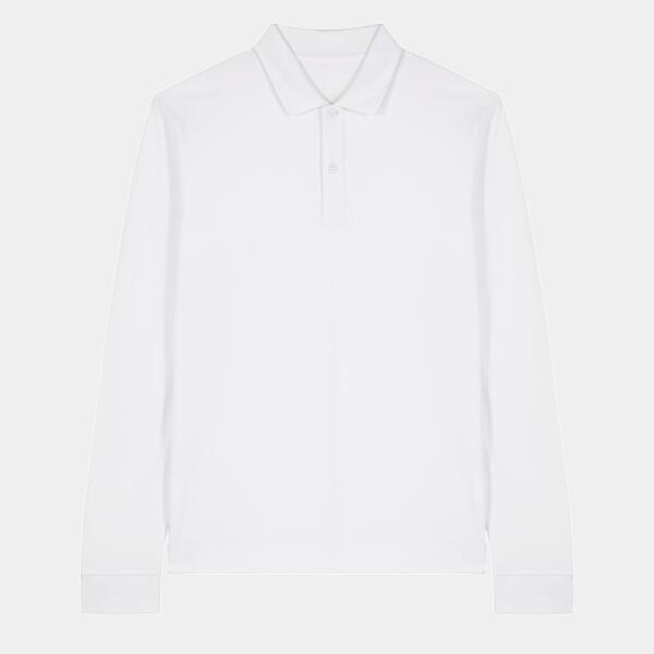 Unisex Organic Long Sleeved Polo Shirt Thumbnail