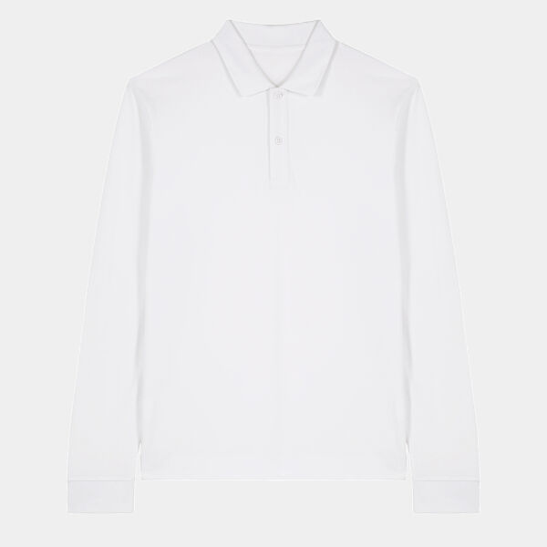 Unisex Organic Long Sleeved Polo Shirt Thumbnail
